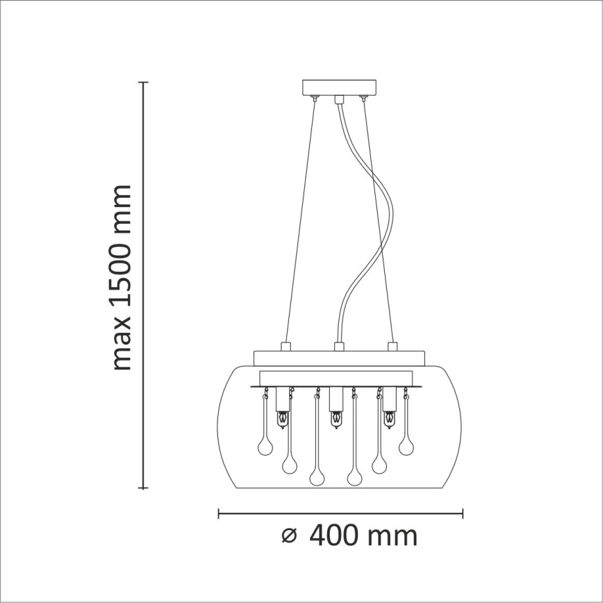 Lampadario a sospensione di cristallo ROMEO 6xG9/8W/230V