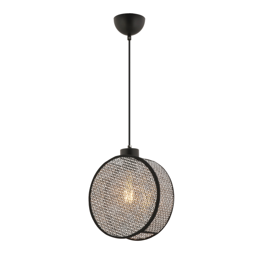 Lampadario a sospensione DRUM 1xE27/60W/230V grigio/nero