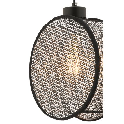 Lampadario a sospensione DRUM 1xE27/60W/230V grigio/nero