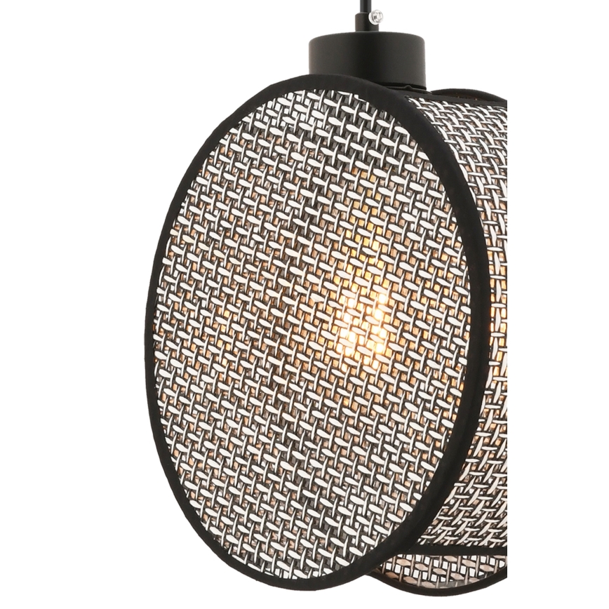 Lampadario a sospensione DRUM 1xE27/60W/230V grigio/nero