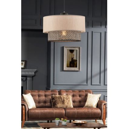 Lampadario a sospensione ECHO 1xE27/60W/230V beige/grigio chiaro
