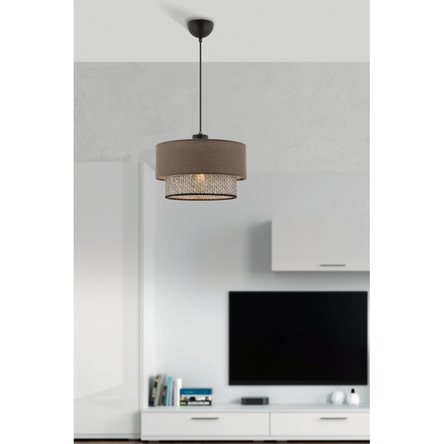 Lampadario a sospensione ECHO 1xE27/60W/230V marrone/grigio
