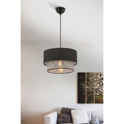 Lampadario a sospensione ECHO 1xE27/60W/230V nero/grigio