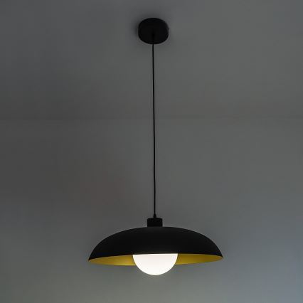 Lampadario a sospensione ECLIPSE 1xE27/15W/230V nero/oro