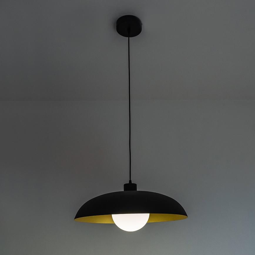 Lampadario a sospensione ECLIPSE 1xE27/15W/230V nero/oro