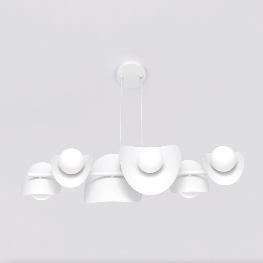 Lampadario a sospensione ELEMENTI 6xG9/8W/230V bianco