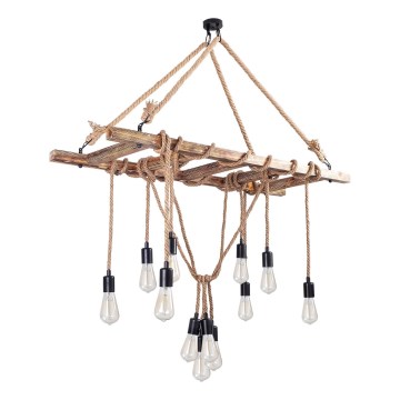 Lampadario a sospensione EREBOS 12xE27/40W/230V marrone