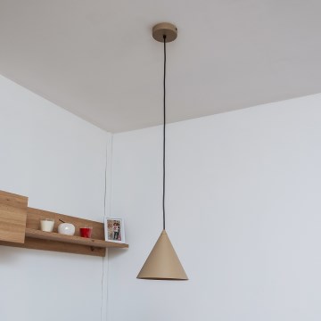 Lampadario a sospensione ETNA 1x E27/15W/230V Ø 18,5 cm beige