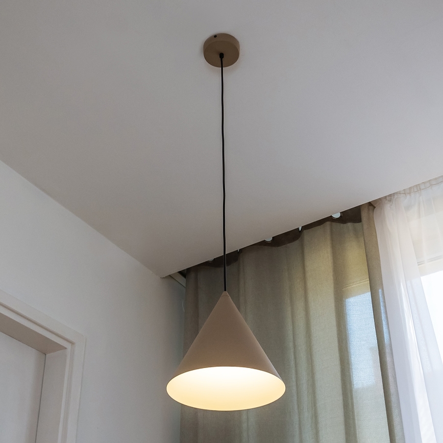 Lampadario a sospensione ETNA 1xE27/15W/230V Ø 25 cm beige