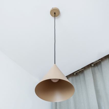 Lampadario a sospensione ETNA 1xE27/15W/230V Ø 25 cm beige