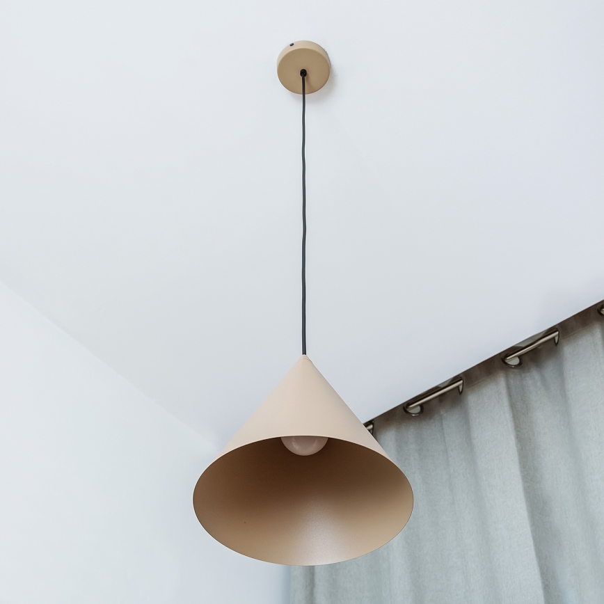 Lampadario a sospensione ETNA 1xE27/15W/230V Ø 25 cm beige