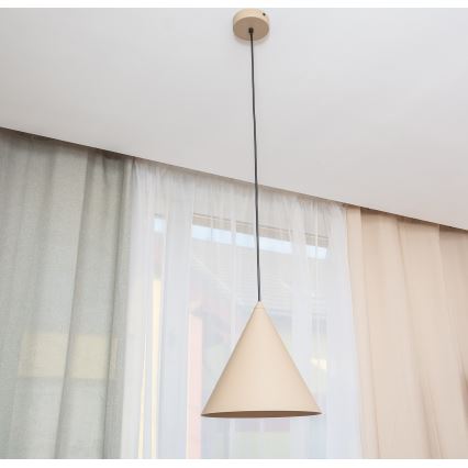 Lampadario a sospensione ETNA 1xE27/15W/230V Ø 25 cm beige