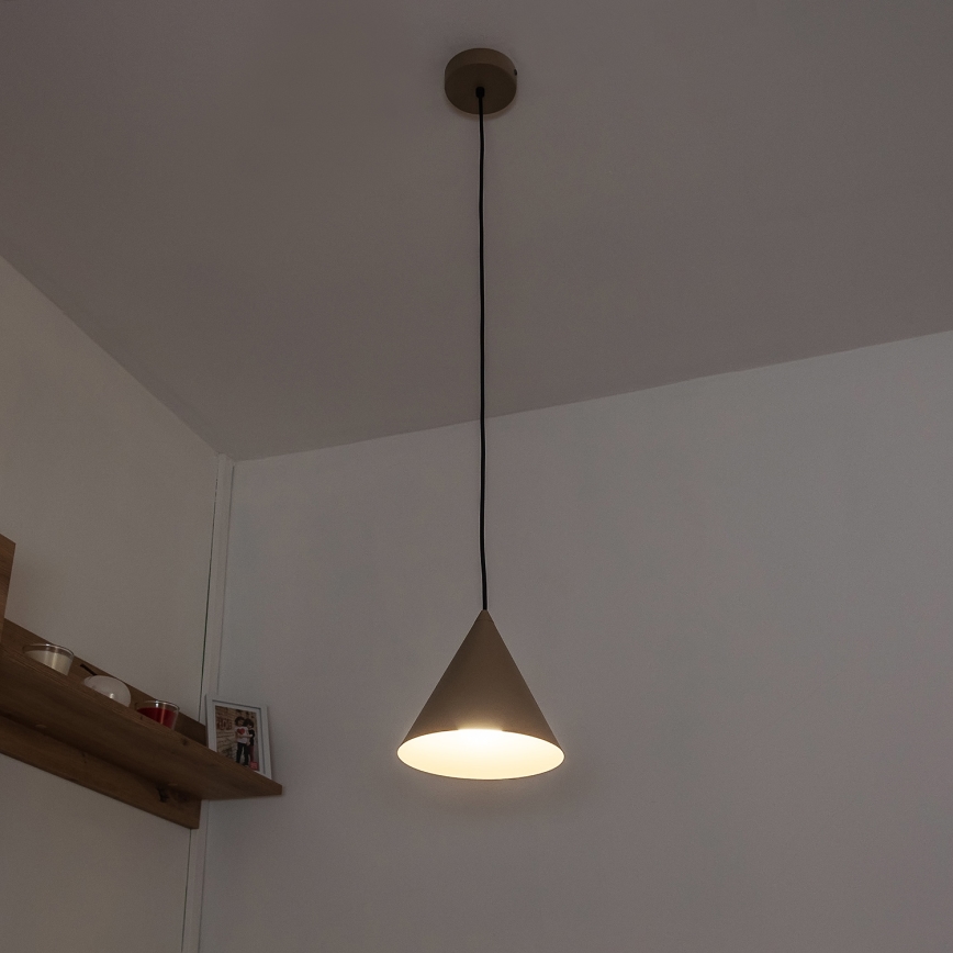 Lampadario a sospensione ETNA II 1x E27/15W/230V Ø 18,5 cm beige
