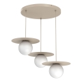 Lampadario a sospensione FLAT 3xE27/15W/230V beige