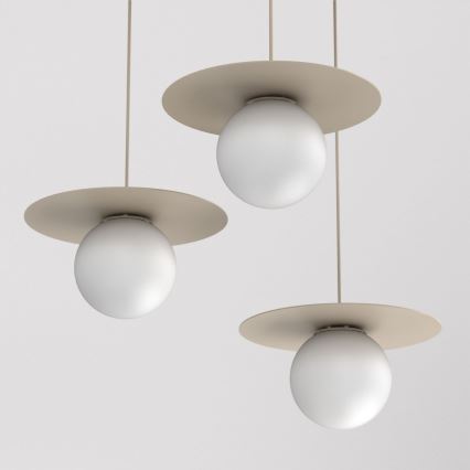 Lampadario a sospensione FLAT 3xE27/15W/230V beige