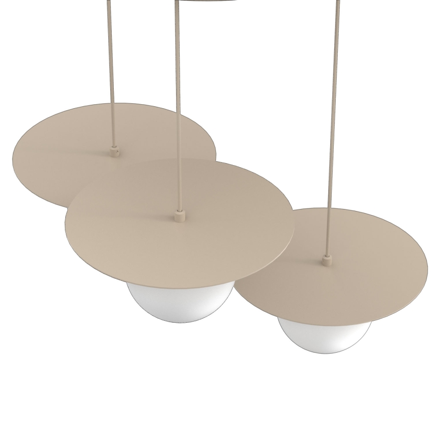 Lampadario a sospensione FLAT 3xE27/15W/230V beige
