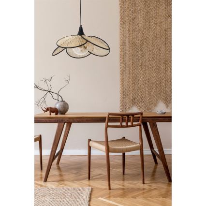 Lampadario a sospensione FUME 1xE27/40W/230V Ø 45 cm nero/beige
