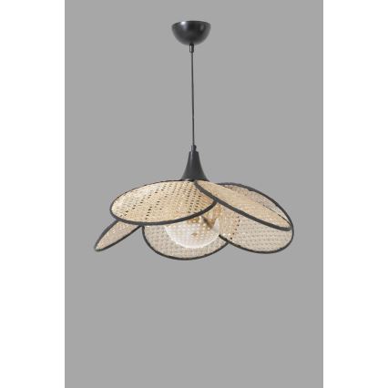 Lampadario a sospensione FUME 1xE27/40W/230V Ø 45 cm nero/beige