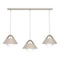 Lampadario a sospensione FUNDA 3xE27/15W/230V beige
