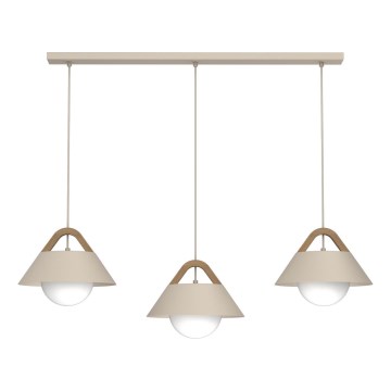 Lampadario a sospensione FUNDA 3xE27/15W/230V beige