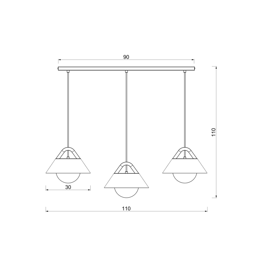 Lampadario a sospensione FUNDA 3xE27/15W/230V beige
