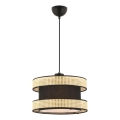Lampadario a sospensione HALO 1xE27/60W/230V nero/beige
