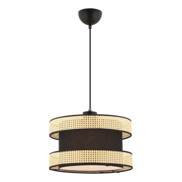 Lampadario a sospensione HALO 1xE27/60W/230V nero/beige