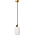 Lampadario a sospensione HECTOR con cavo 1xE27/15W/230V bianco/ottone Ø 14 cm
