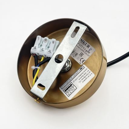 Lampadario a sospensione HECTOR con cavo 1xE27/15W/230V bianco/ottone Ø 14 cm