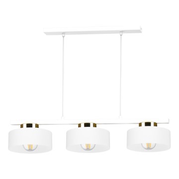 Lampadario a sospensione IGNIA 3xE27/60W/230V bianco/oro