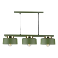 Lampadario a sospensione IGNIA 3xE27/60W/230V verde/oro