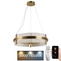 Lampadario a sospensione in cristallo dimmerabile a LED su cavo LED/40W/230V 3000-6500K + telecomando