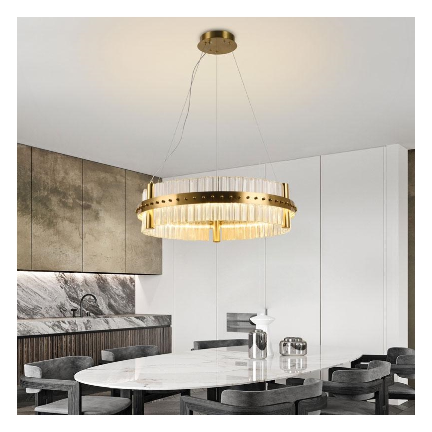Lampadario a sospensione in cristallo dimmerabile a LED su cavo LED/40W/230V 3000-6500K + telecomando