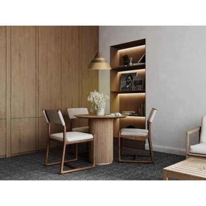 Lampadario a sospensione in legno con cavo 1xE27/60W/230V Ø 33 cm massello/rovere/noce/legno di caucciù