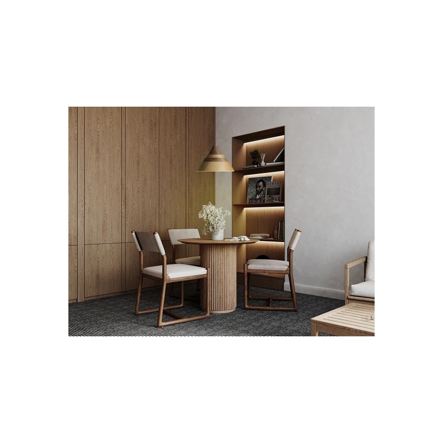 Lampadario a sospensione in legno con cavo 1xE27/60W/230V Ø 33 cm massello/rovere/noce/legno di caucciù