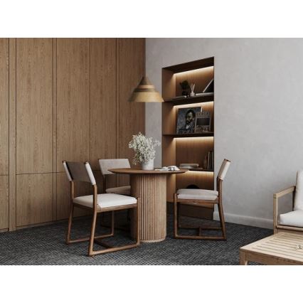 Lampadario a sospensione in legno con cavo 1xE27/60W/230V Ø 33 cm massello/rovere/noce/legno di caucciù