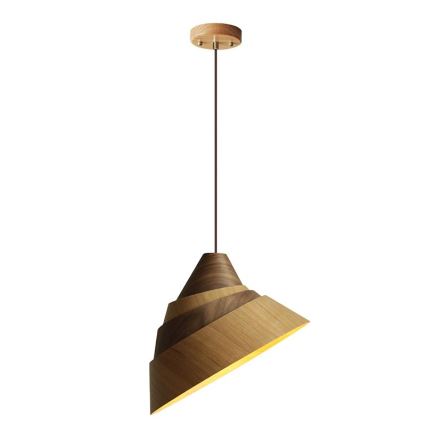 Lampadario a sospensione in legno con cavo 1xE27/60W/230V Ø 33 cm massello/rovere/noce/legno di caucciù