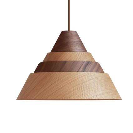 Lampadario a sospensione in legno con cavo 1xE27/60W/230V Ø 33 cm massello/rovere/noce/legno di caucciù