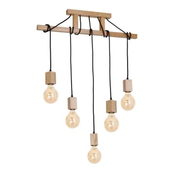 Lampadario a sospensione JACK 5xE27/40W/230V legno naturale