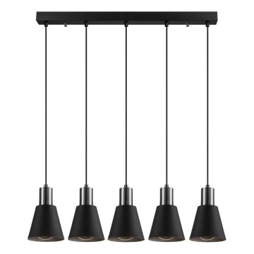 Lampadario a sospensione KEM 5xE27/40W/230V nero