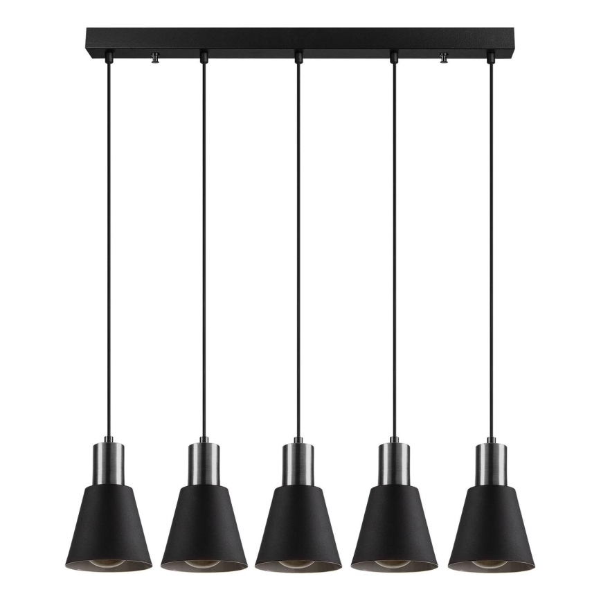 Lampadario a sospensione KEM 5xE27/40W/230V nero