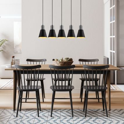 Lampadario a sospensione KEM 5xE27/40W/230V nero