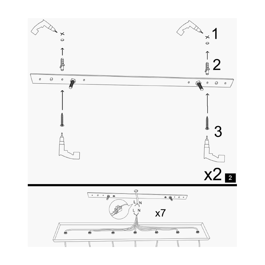 Lampadario a sospensione KEM 5xE27/40W/230V nero
