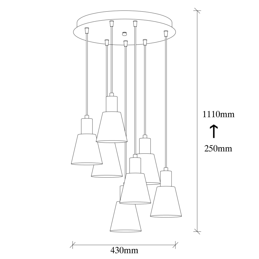 Lampadario a sospensione KEM 7xE27/40W/230V dorato