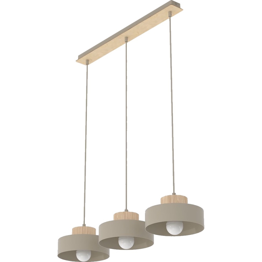 Lampadario a sospensione KIVI su cavo 3xE27/15W/230V beige