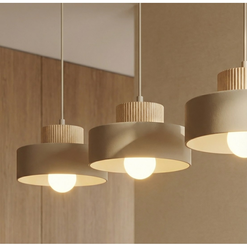 Lampadario a sospensione KIVI su cavo 3xE27/15W/230V beige