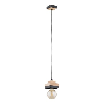 Lampadario a sospensione LARSO con cavo 1xE27/15W/230V nero/beige