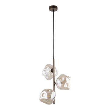 Lampadario a sospensione LAVA su cavo 3xG9/8W/230V bronzo/beige fumé