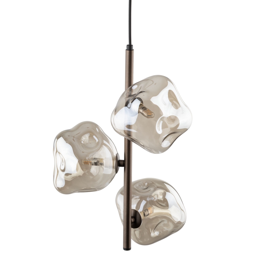 Lampadario a sospensione LAVA su cavo 3xG9/8W/230V bronzo/beige fumé