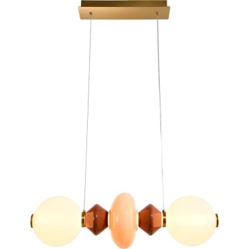 Lampadario a sospensione LED con cavo FLORES LED/15W/230V oro/arancione/marrone